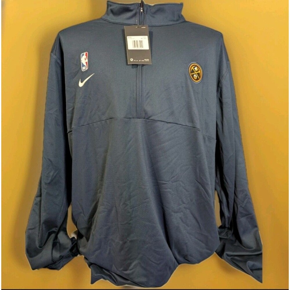 Nike Denver Nuggets Practice Pullover Zip Navy blue Men Size 3XL Av1742 419 New